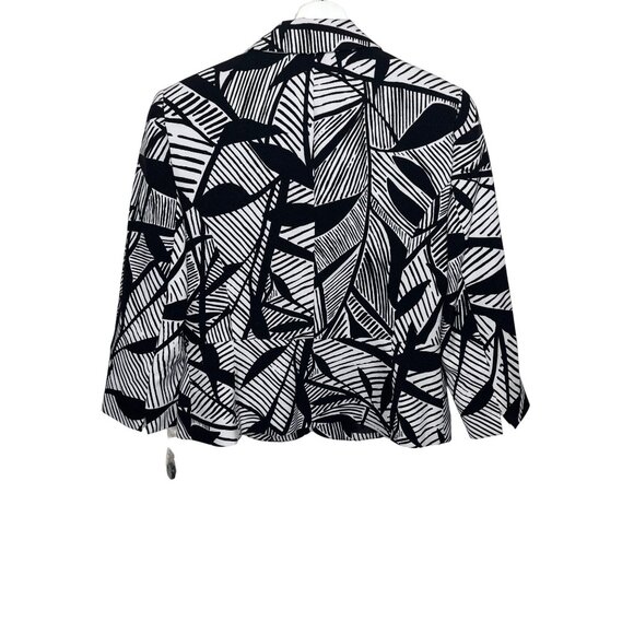 Kasper Black White Abstract Blazer 6 Modern Workwear One Button Jacket - Picture 9 of 13